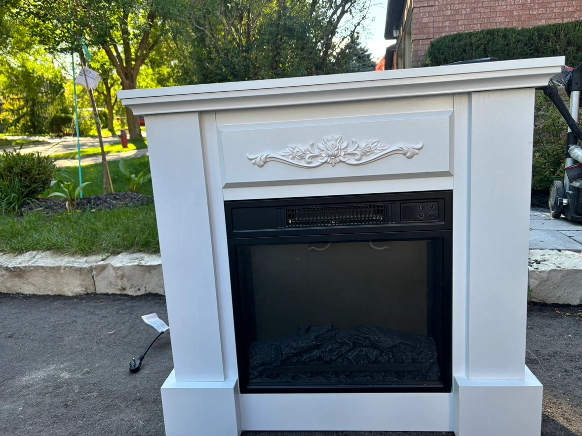 White Electric Fireplace Mantel - photo 2