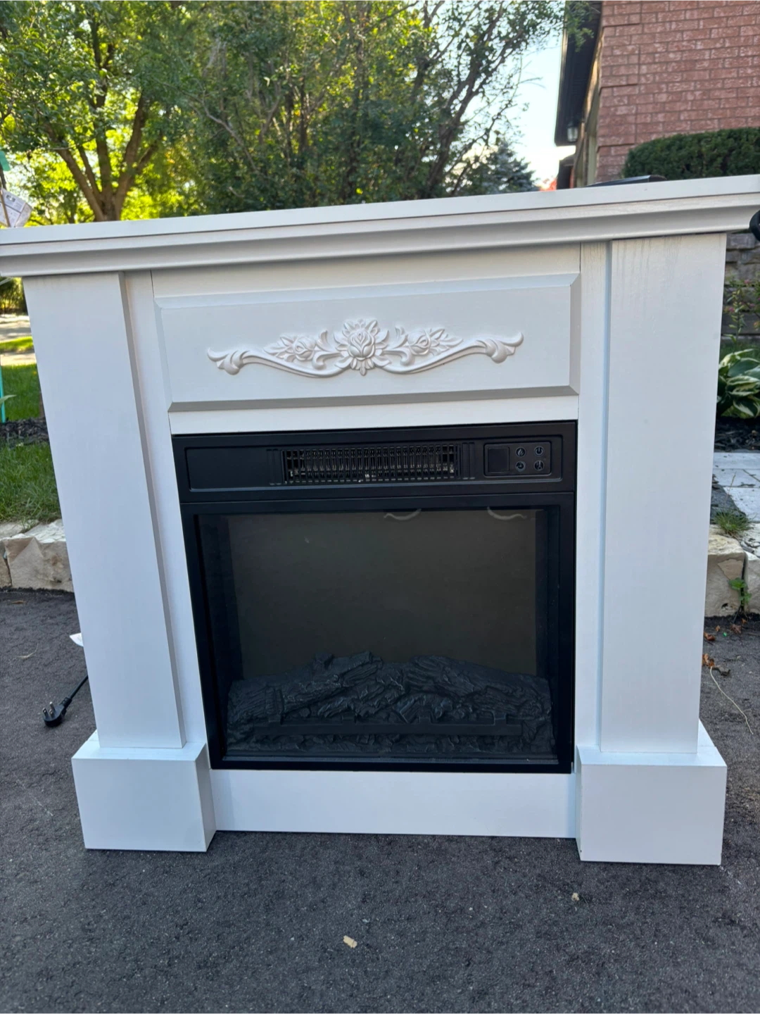 White Electric Fireplace Mantel - photo 3