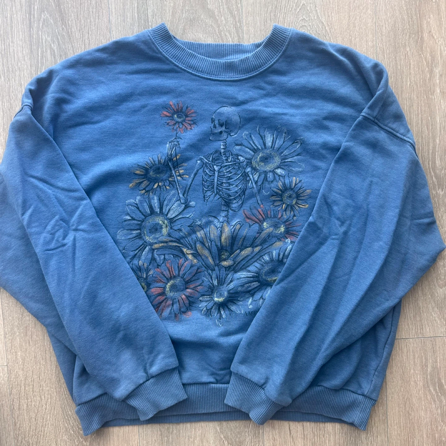 American Eagle Skeleton Blue Crewneck