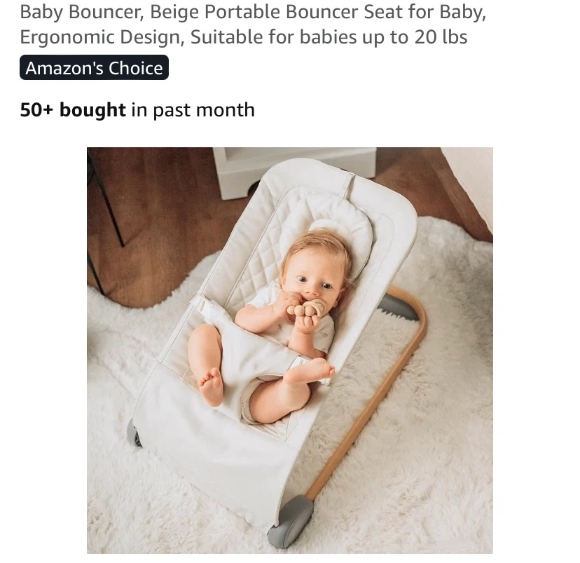 New Portable Baby Bouncer Beige