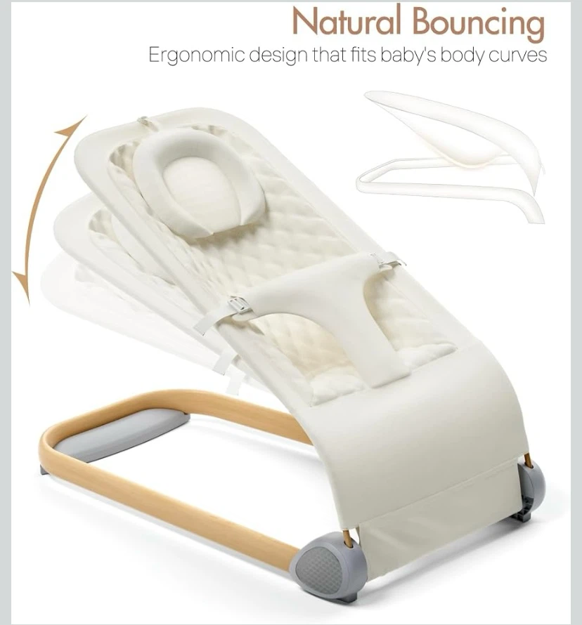 New Portable Baby Bouncer Beige - photo 4