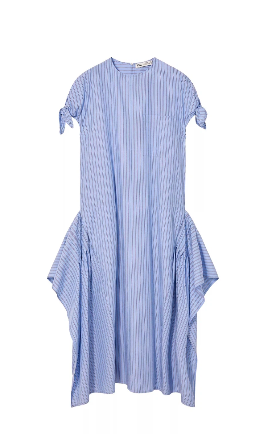 Zara Striped Cotton Dress - Size XS/M