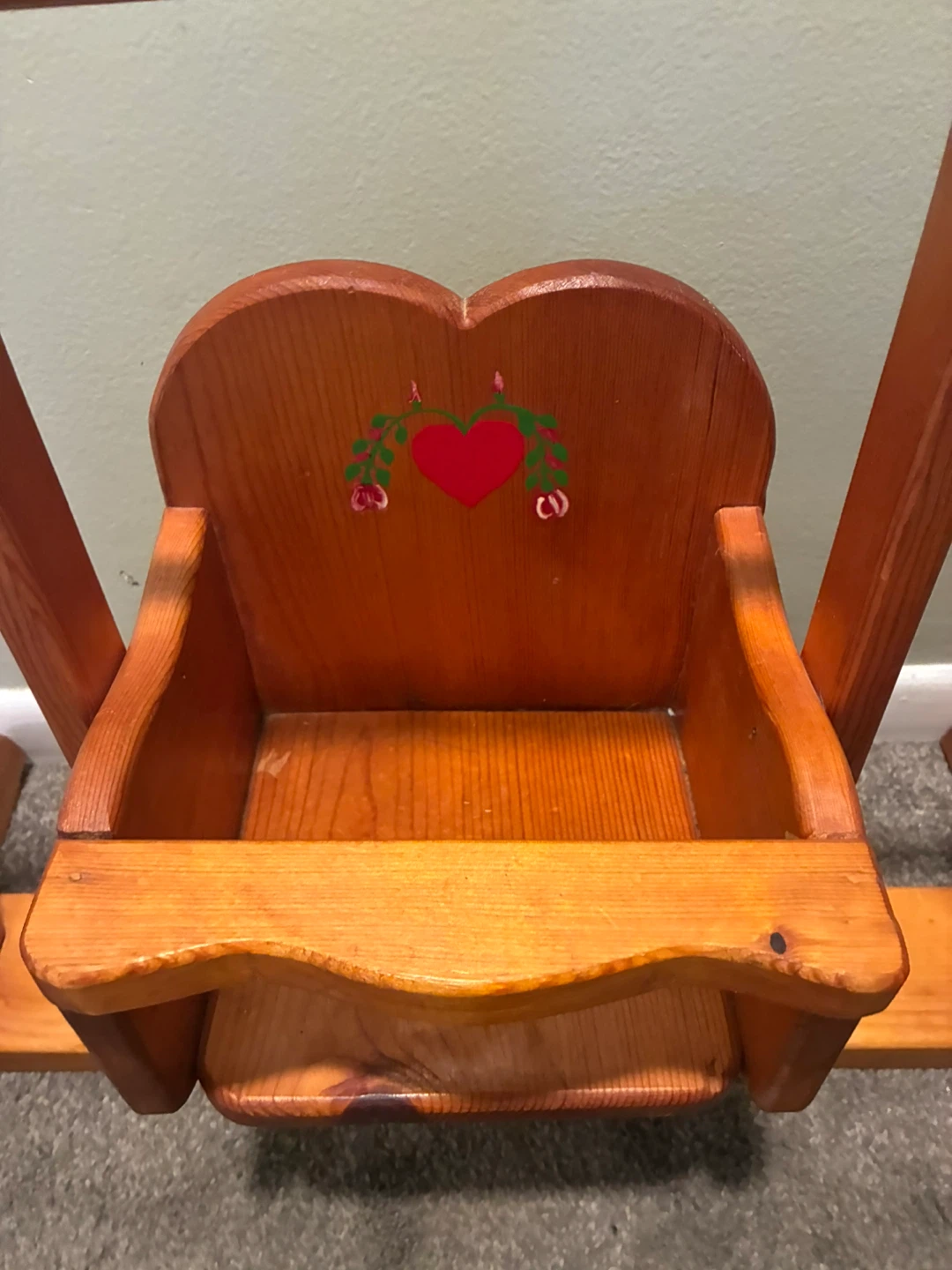 Granny Cottage Core Vintage Handmade Solid Wood Doll Swing - photo 2