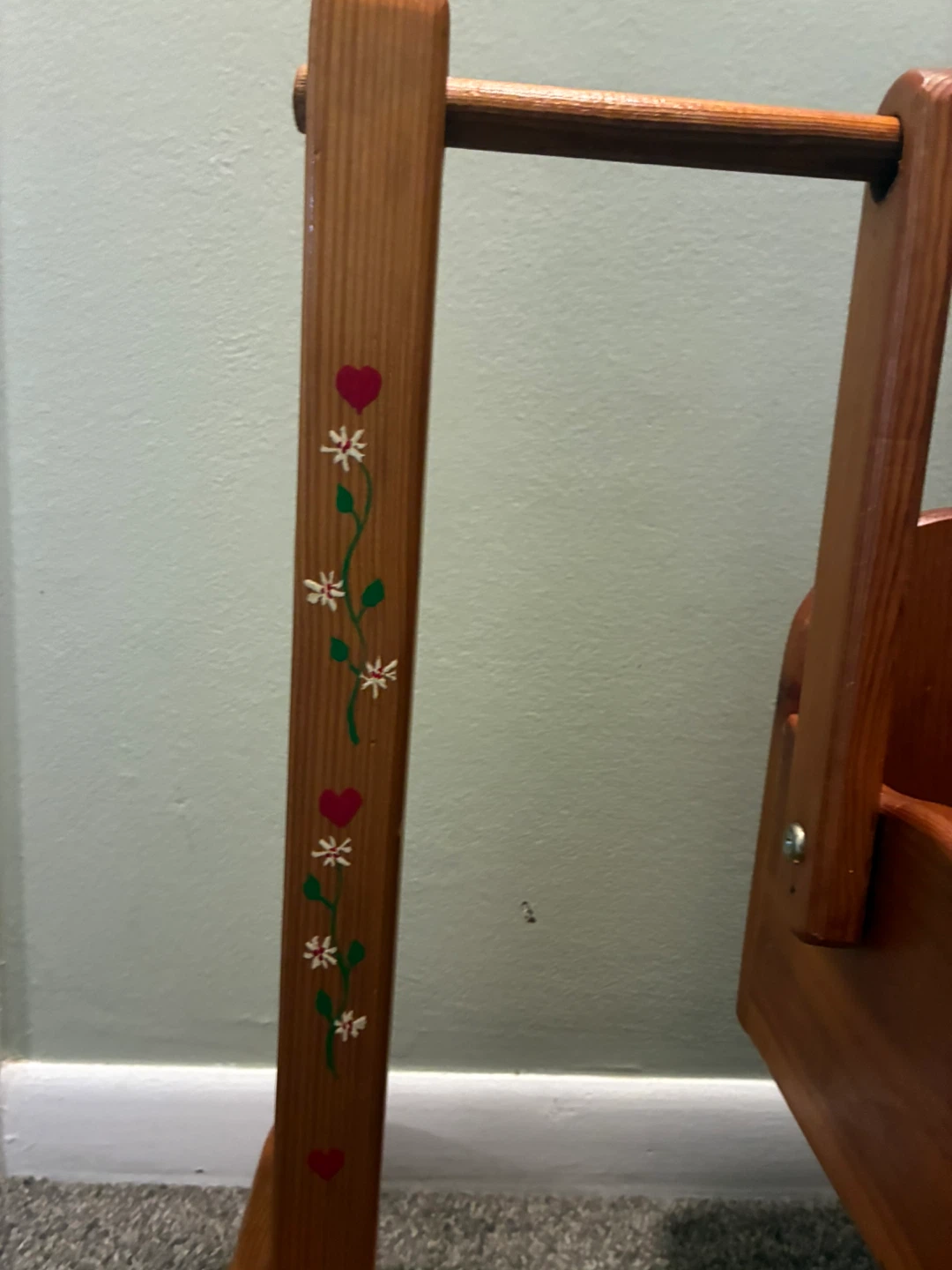 Granny Cottage Core Vintage Handmade Solid Wood Doll Swing - photo 3