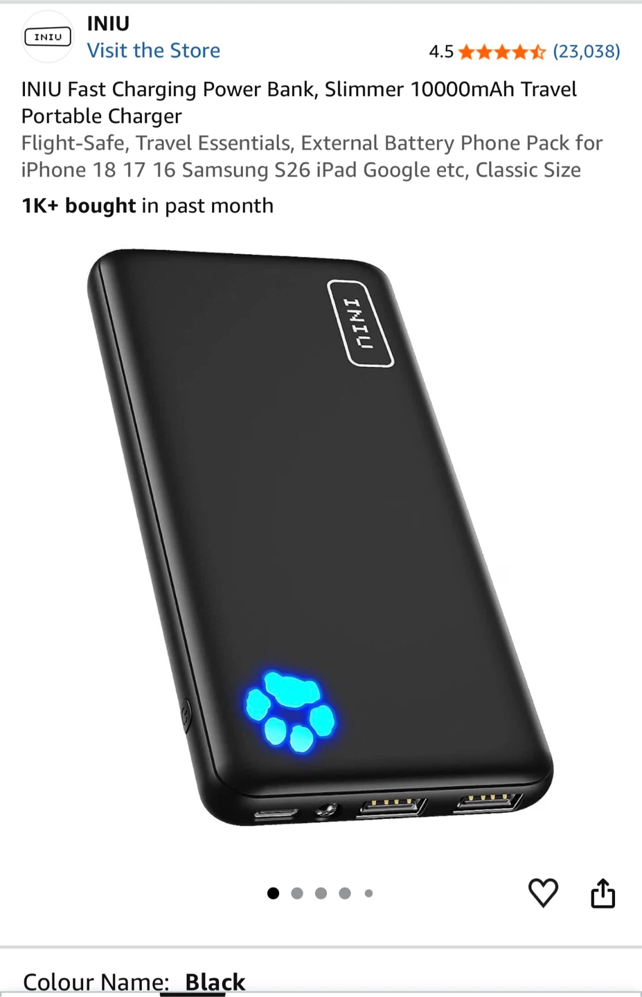 INIU 10000mAh Slim Portable Charger