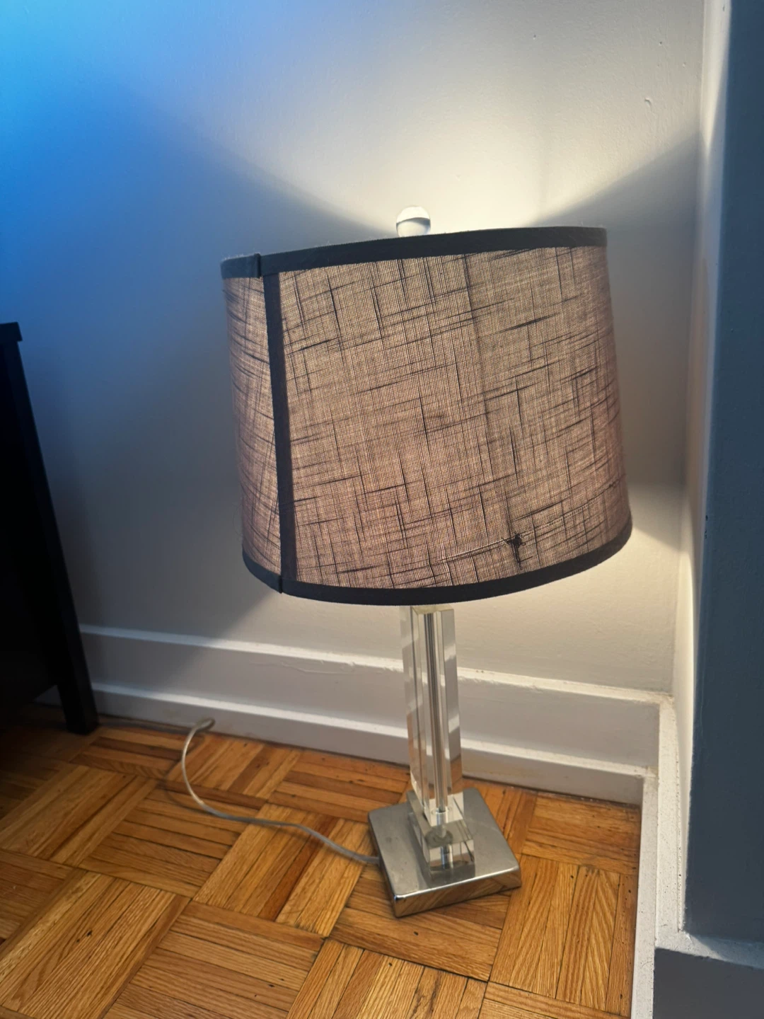 Acrylic table lamp with grey shade - set of 2