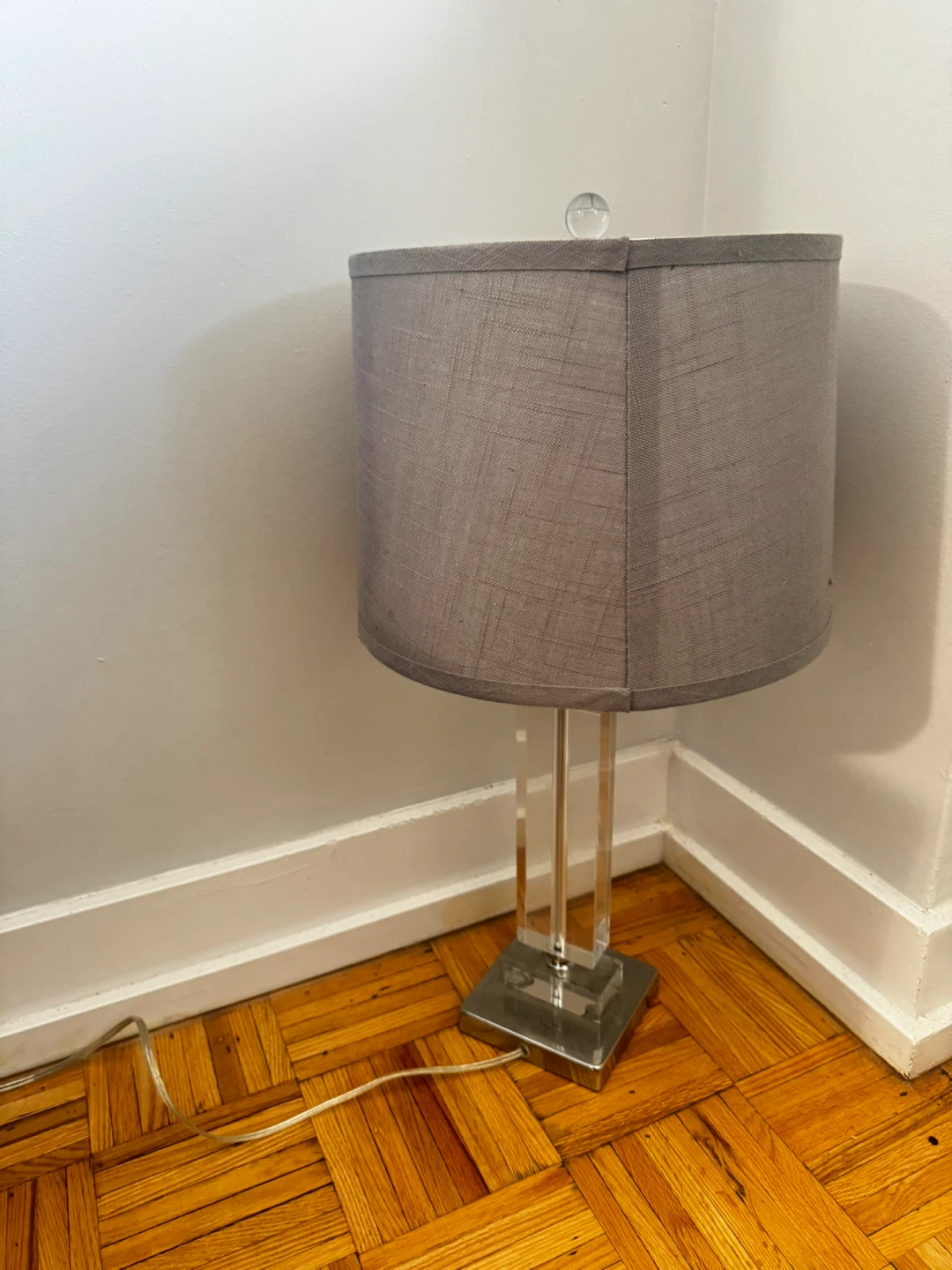 Acrylic table lamp with grey shade - set of 2 - photo 2