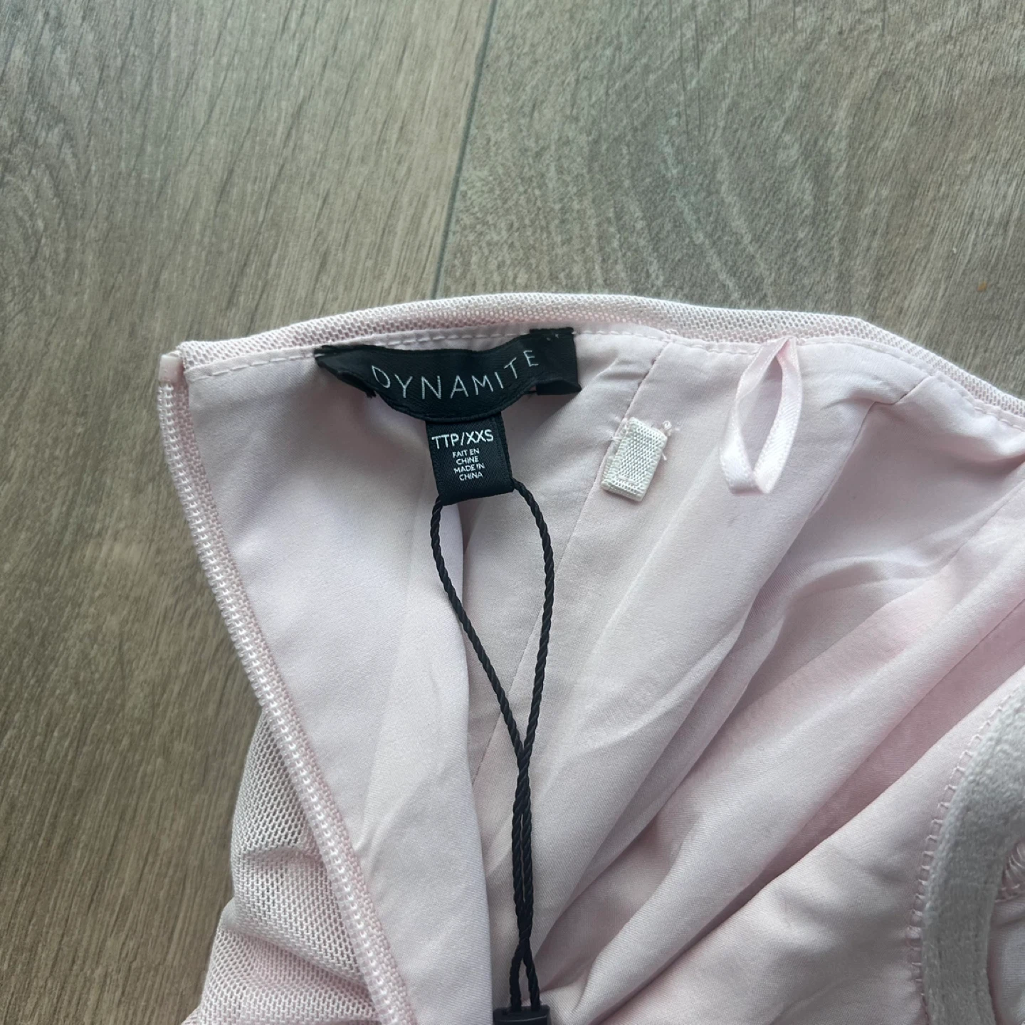 Dynamite Baby Pink Draped Mesh Corset Top - photo 3