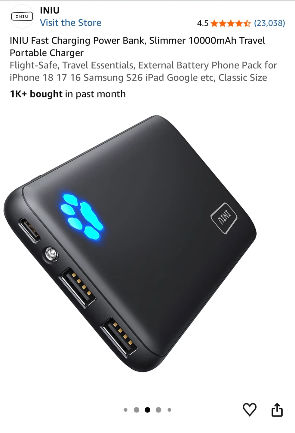 INIU 10000mAh Slim Portable Charger - photo 2