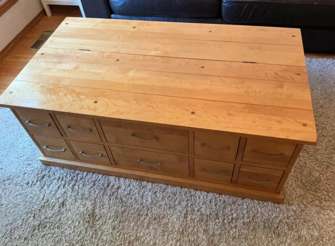 Solid Wood Apothecary Coffee Table with Storage