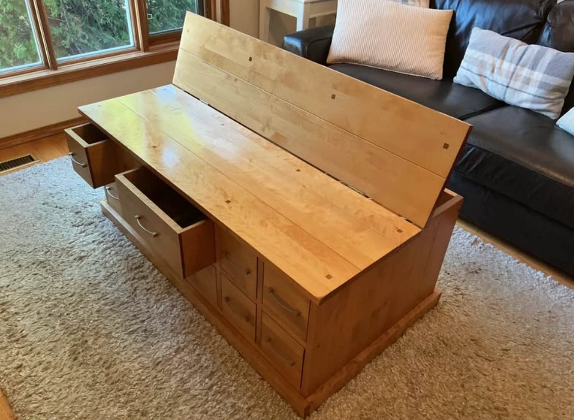 Solid Wood Apothecary Coffee Table with Storage - photo 2