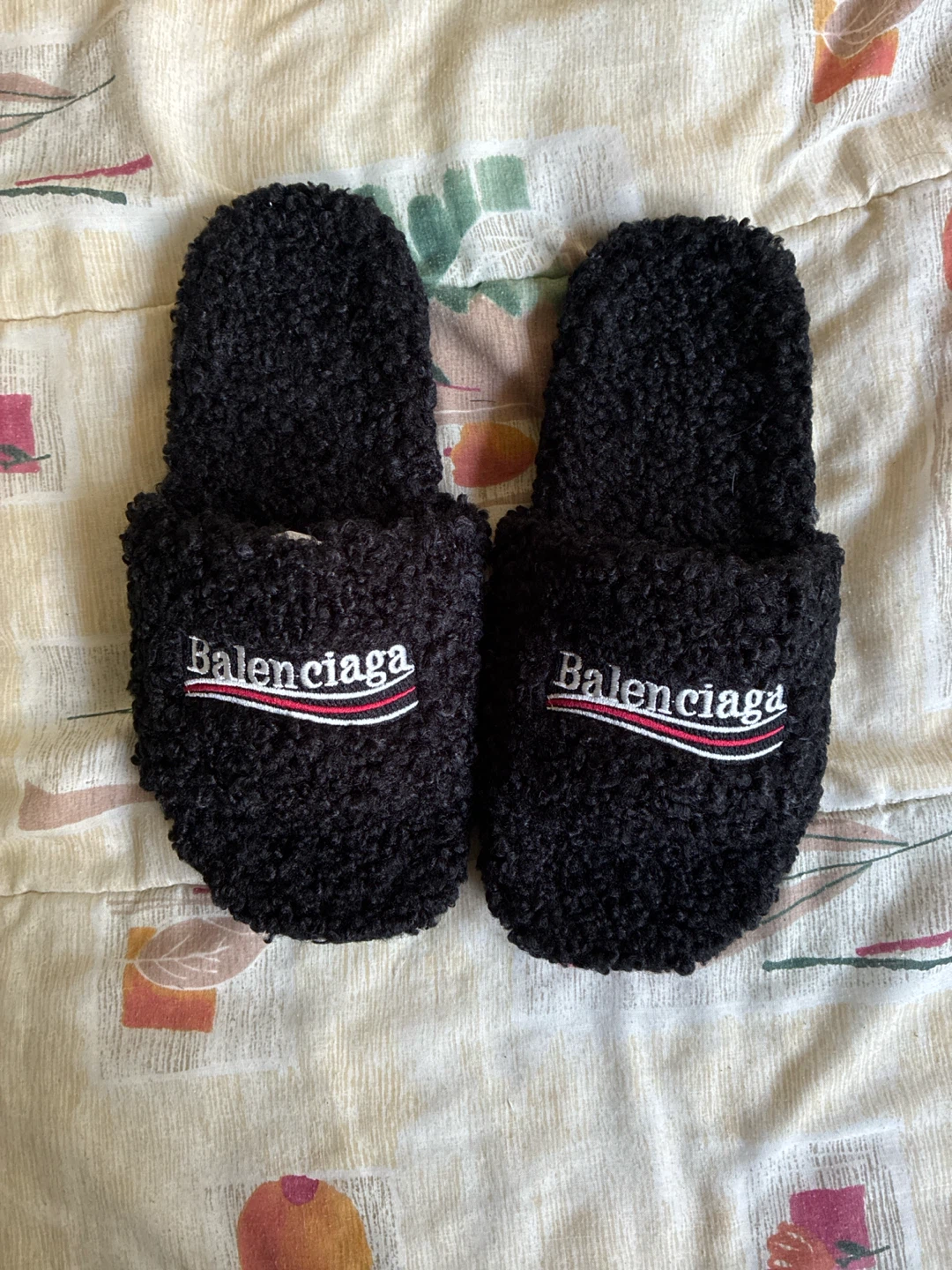 Balenciaga Black Fur Slides - photo 2