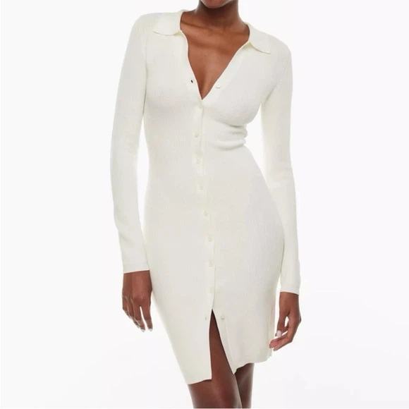 Aritzia Wilfred Cove Button-Up Sweater Dress