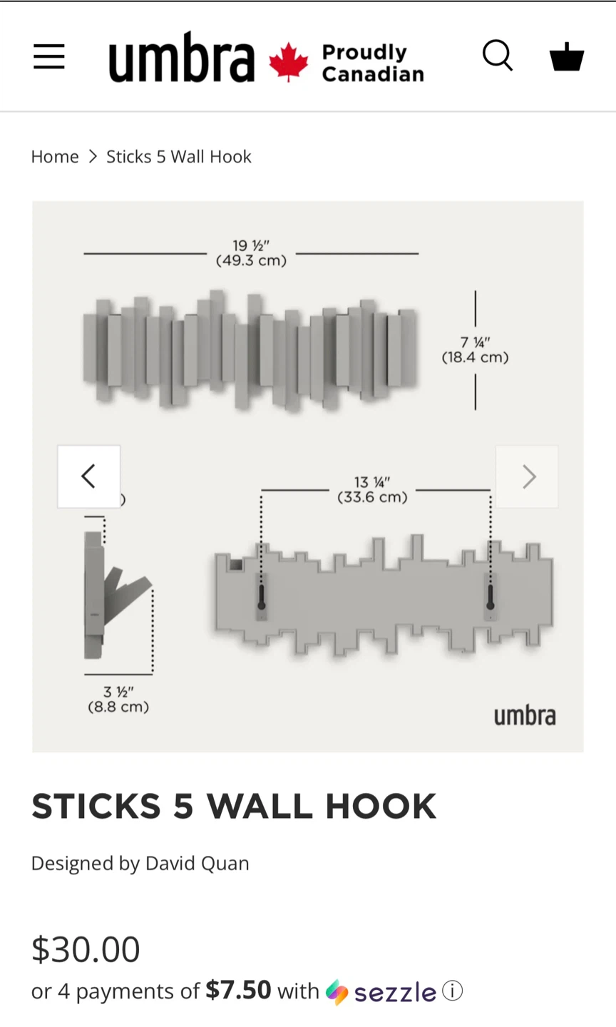 Umbra Sticks 5 Wall Hook - photo 3