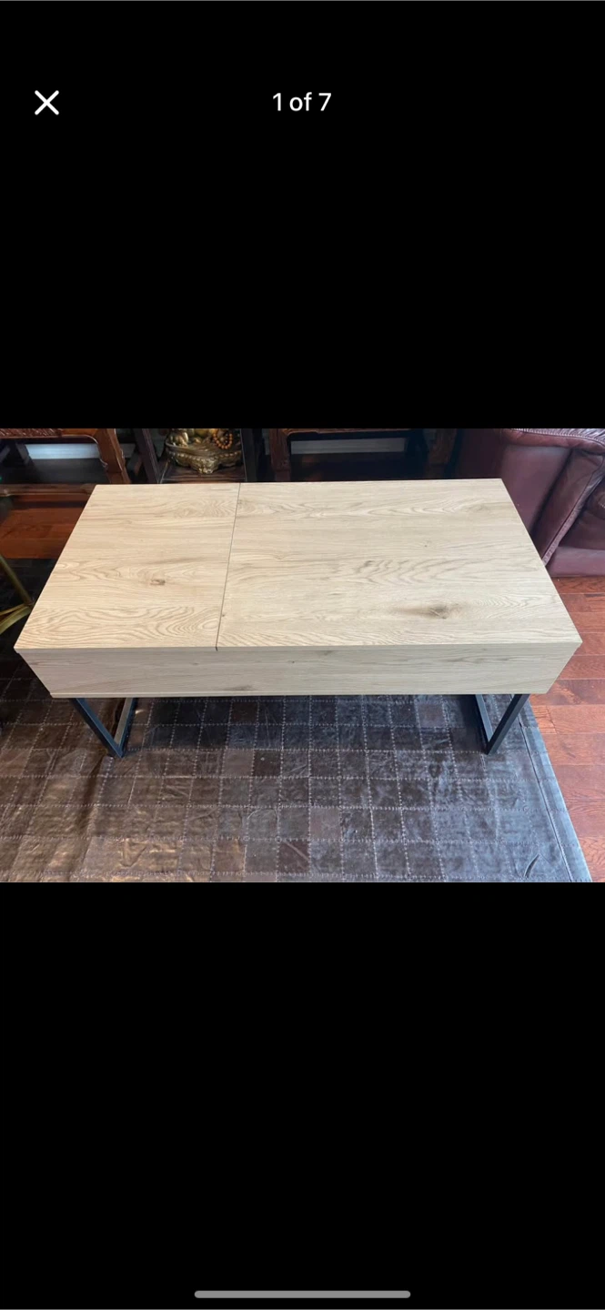 Lift-Top Coffee Table - Light Oak Finish