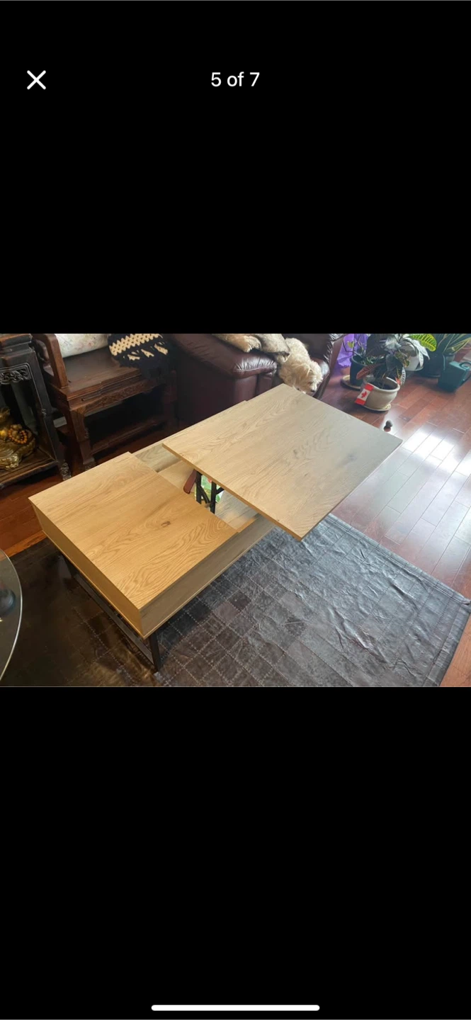 Lift-Top Coffee Table - Light Oak Finish - photo 5