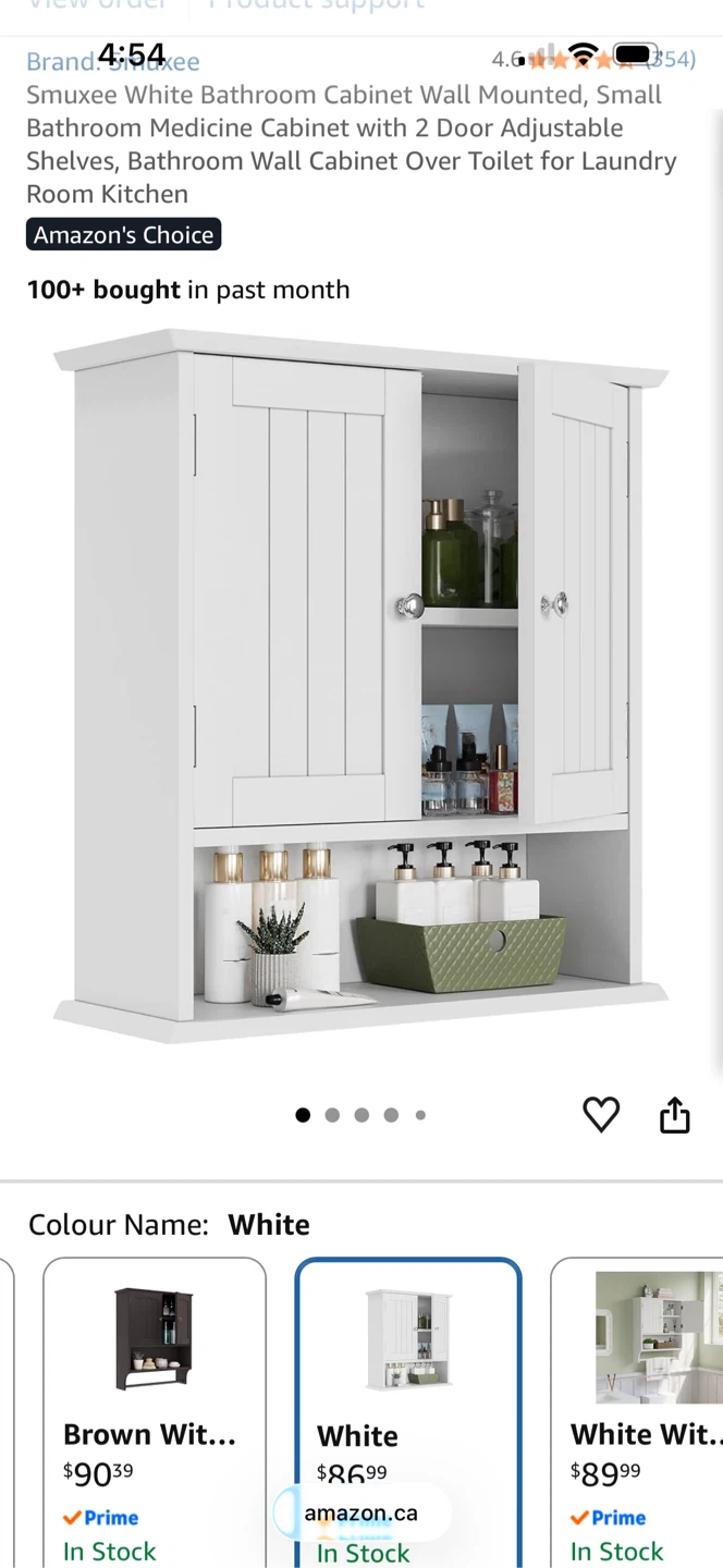 White Wall-Mounted medicine cabinet