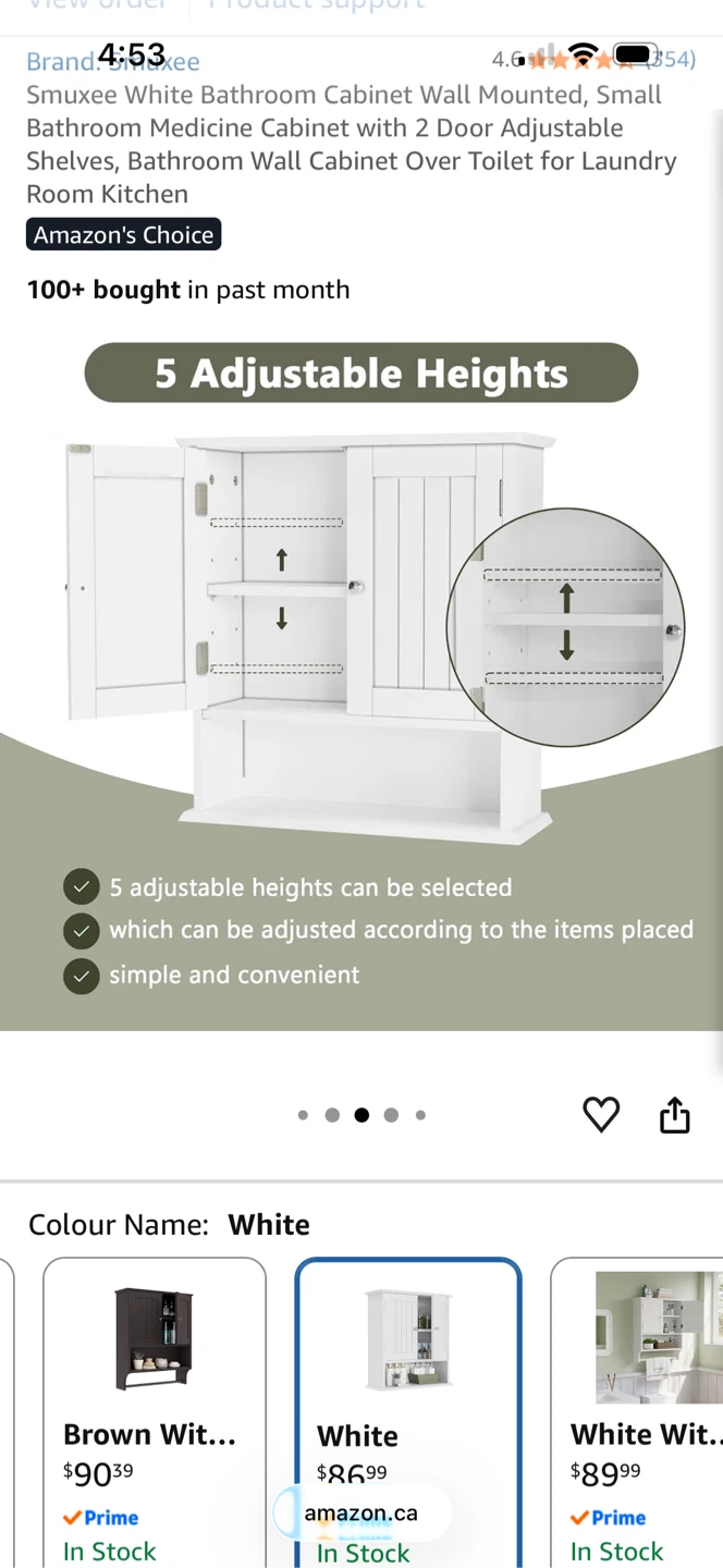 White Wall-Mounted medicine cabinet - photo 3