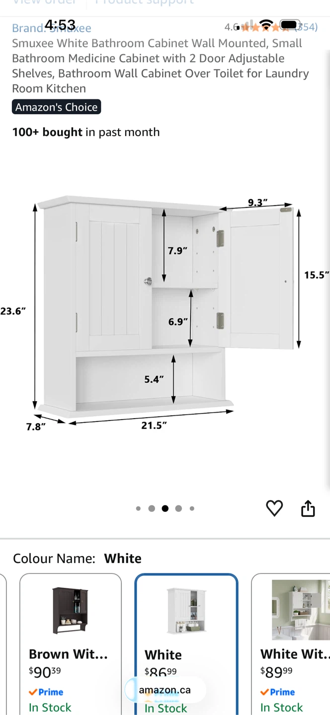 White Wall-Mounted medicine cabinet - photo 4