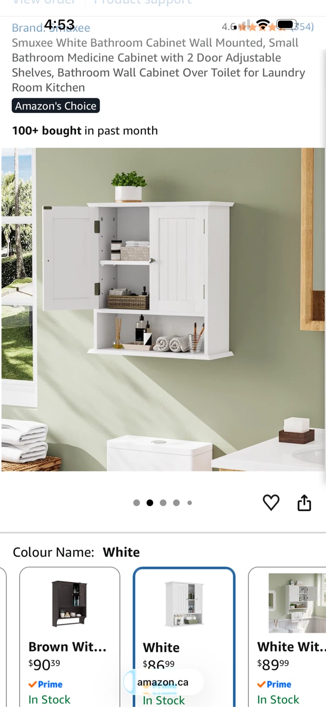 White Wall-Mounted medicine cabinet - photo 5