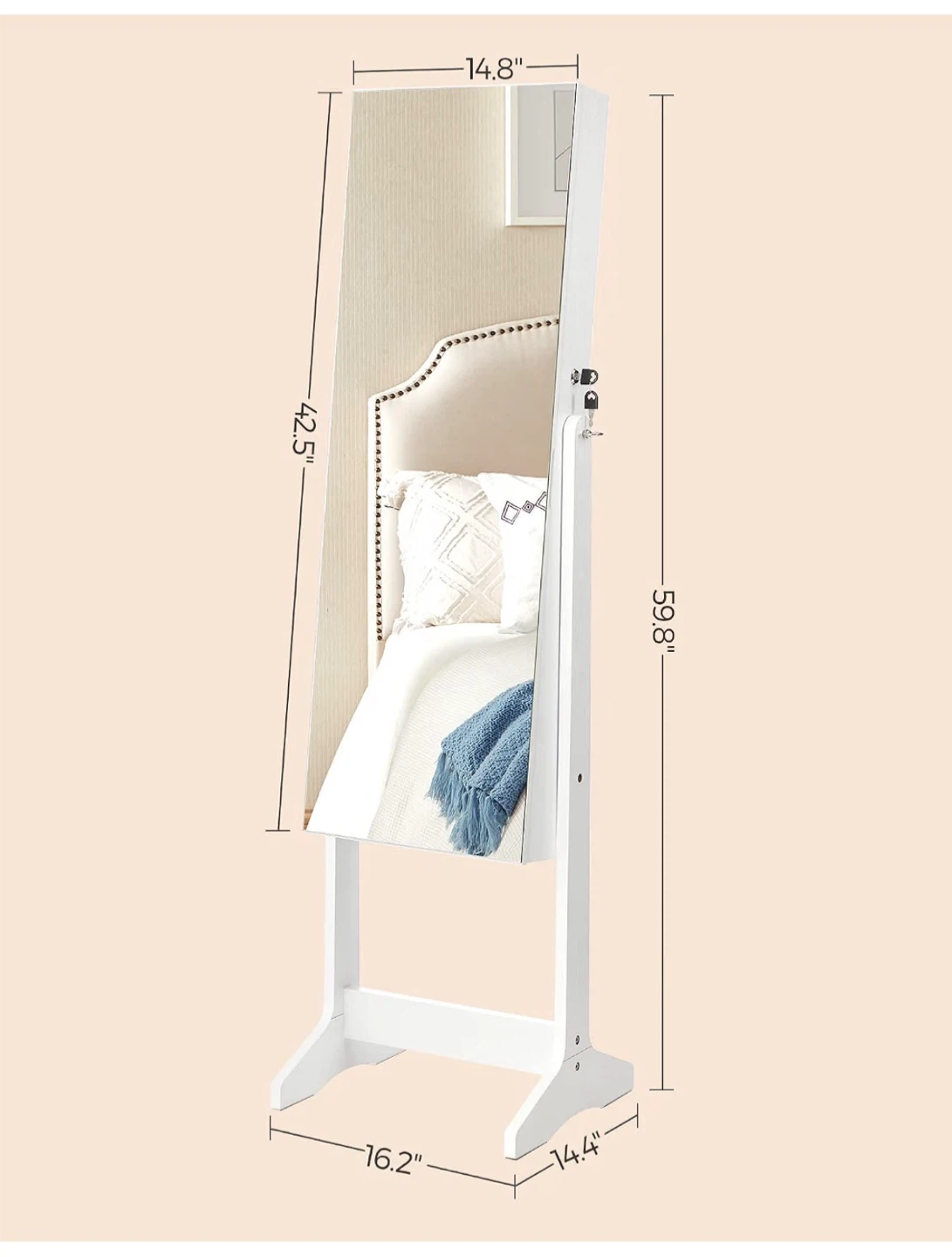 Standing Jewellery Cabinet with Mirror - photo 5