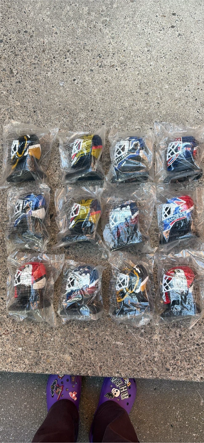 Set of 14 NHL Goalie Mask Figurines