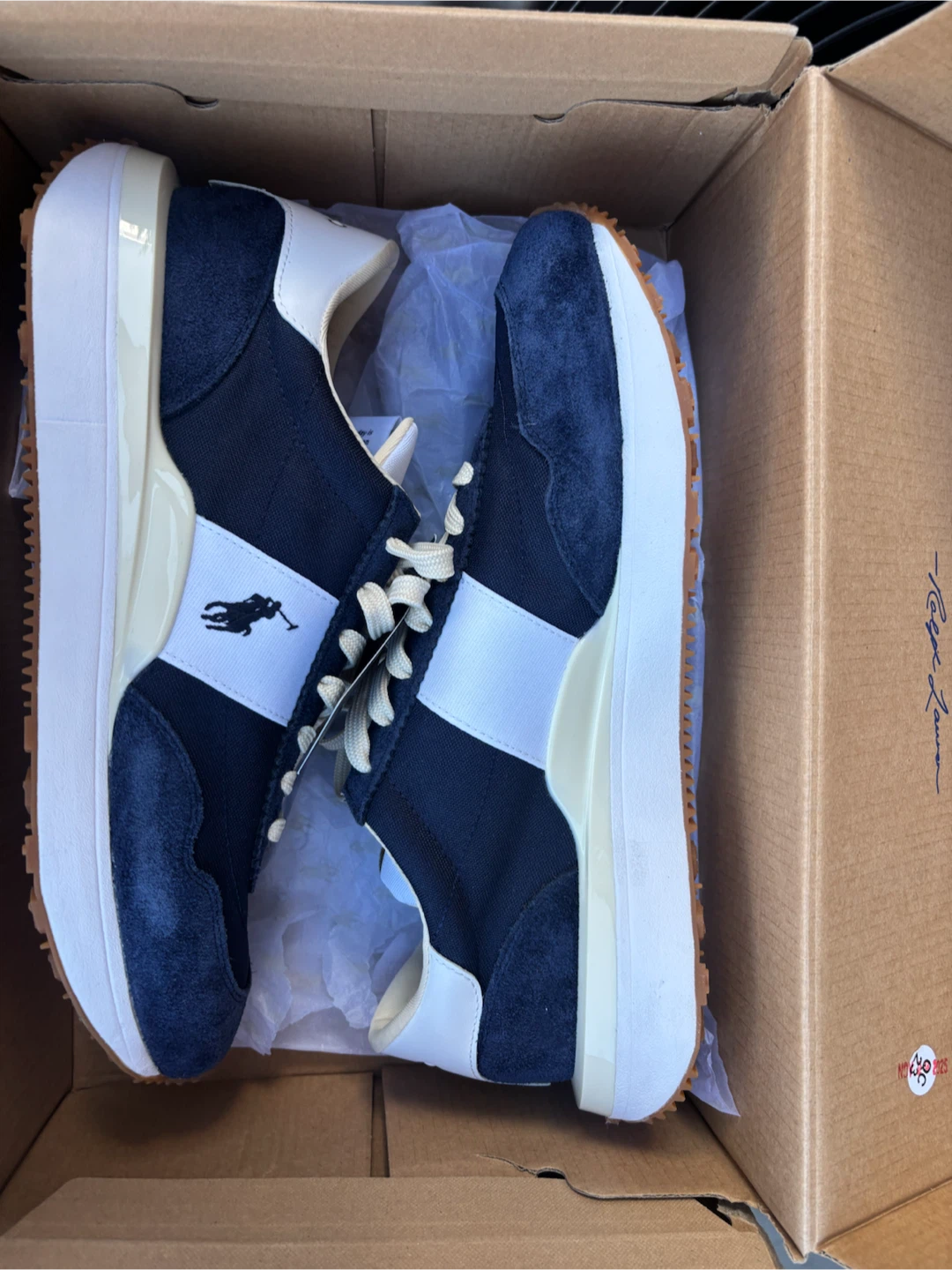 Polo Ralph Lauren sneakers in navy and white