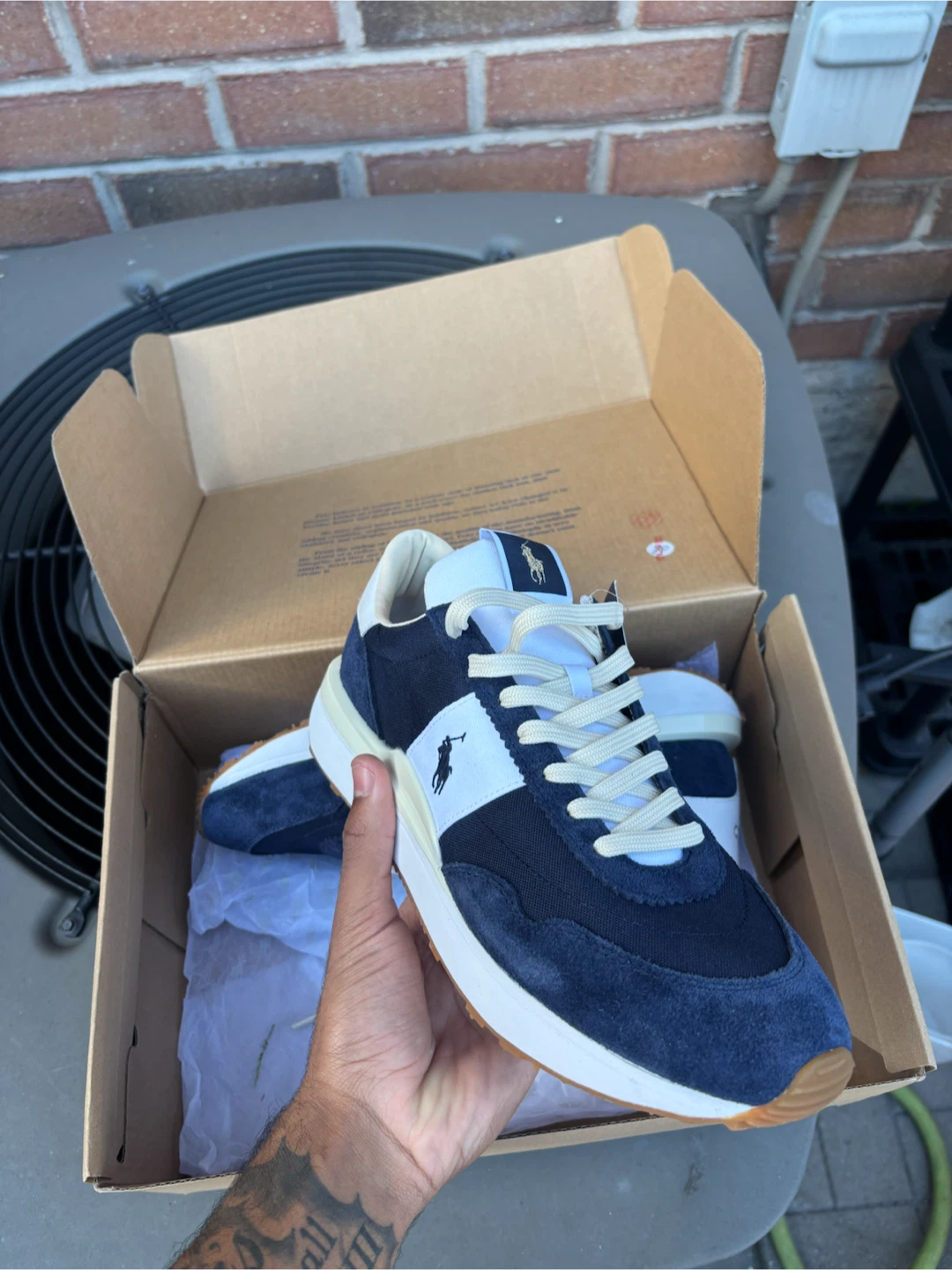 Polo Ralph Lauren sneakers in navy and white - photo 2