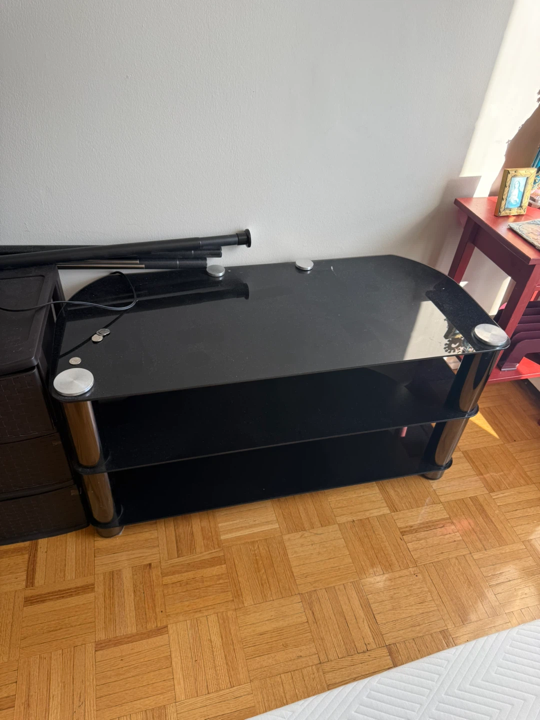 Sonax Black Glass TV Stand - photo 2