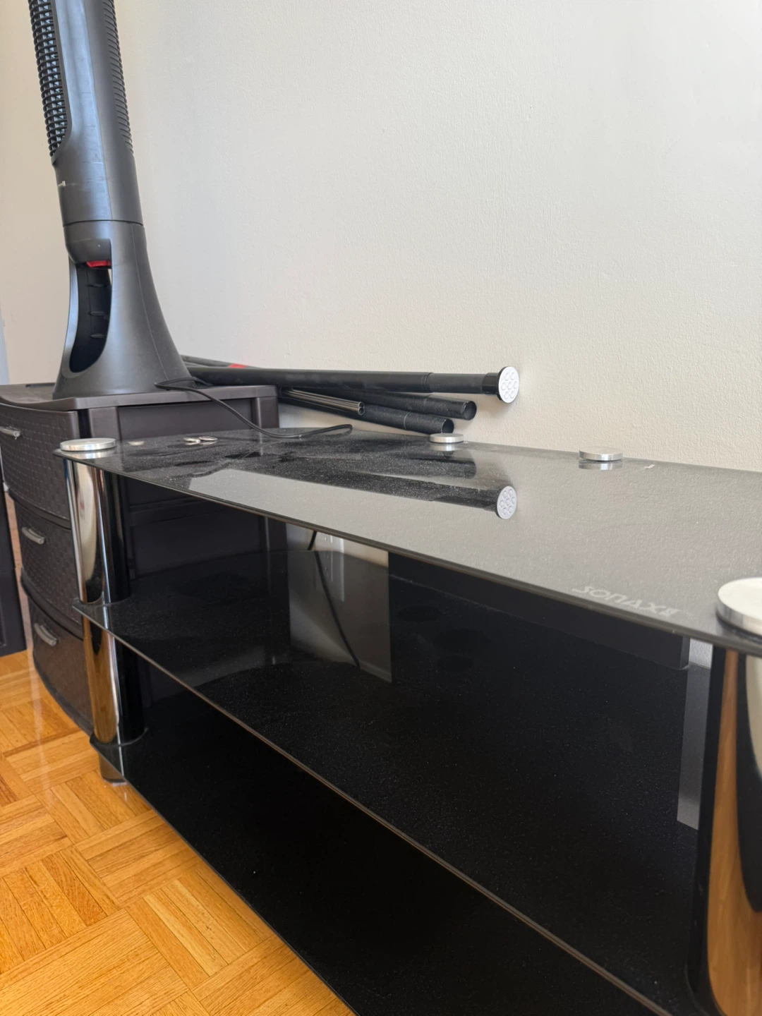 Sonax Black Glass TV Stand - photo 4