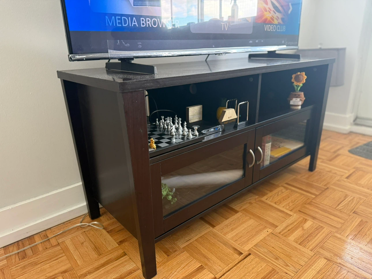 Dark Brown Media Console TV Stand - photo 2