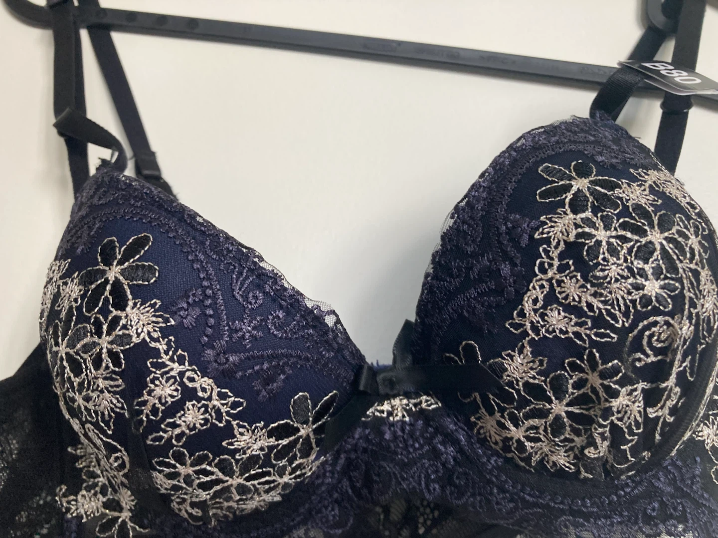 Brand New, never worn.  Navy Blue Lace Bra Size