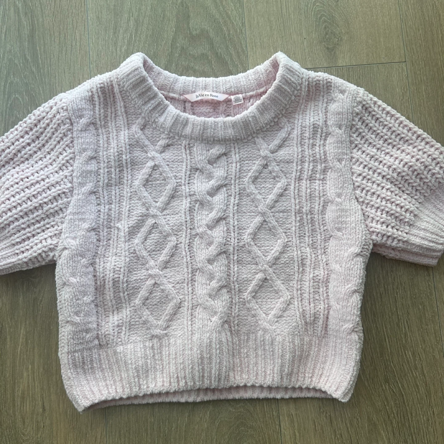 La Vie en Rose Pink Cable Knit Pajama Set - photo 5