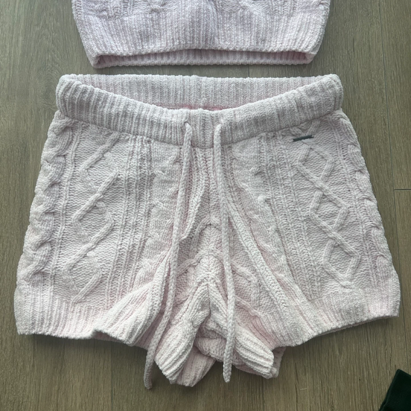 La Vie en Rose Pink Cable Knit Pajama Set - photo 2