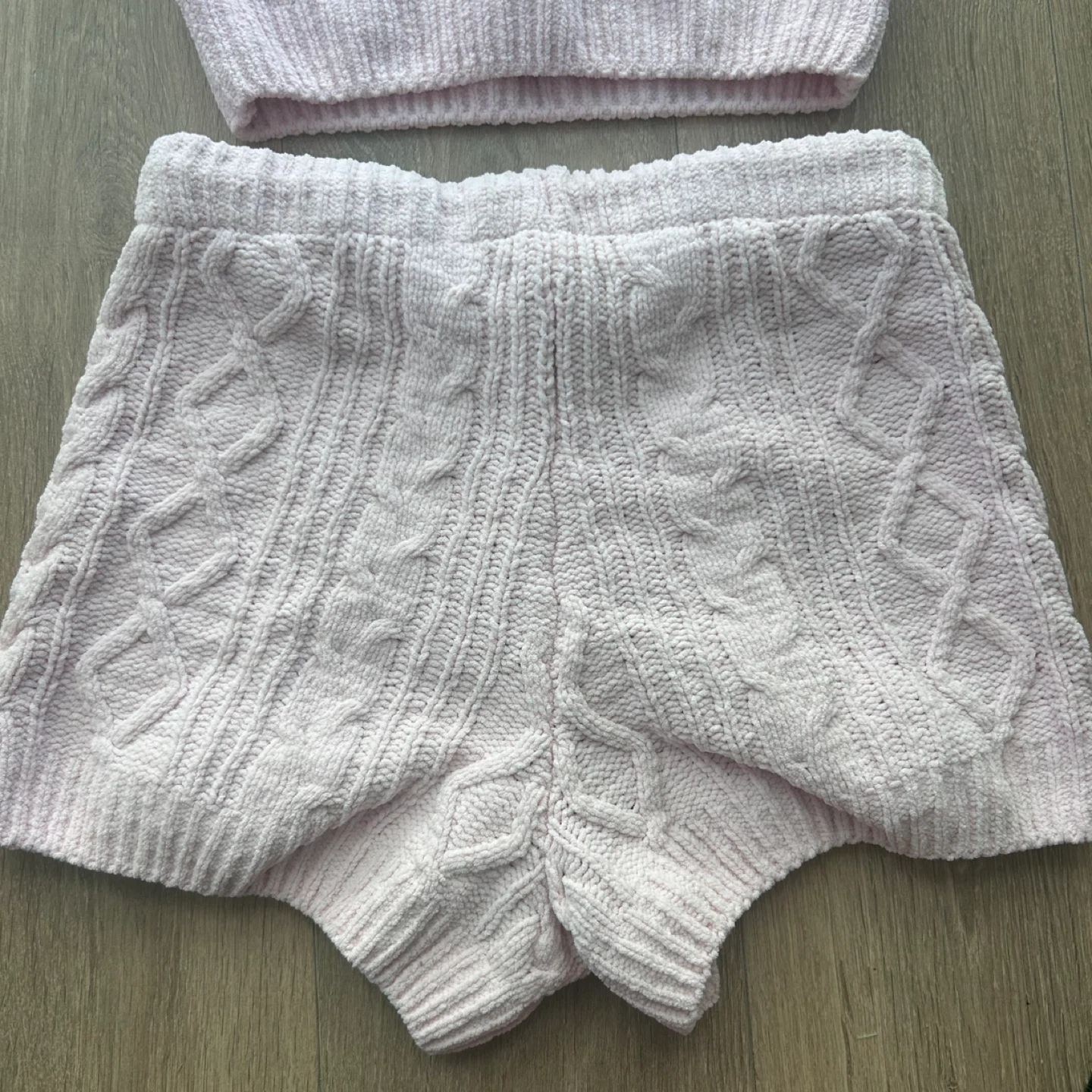 La Vie en Rose Pink Cable Knit Pajama Set - photo 3