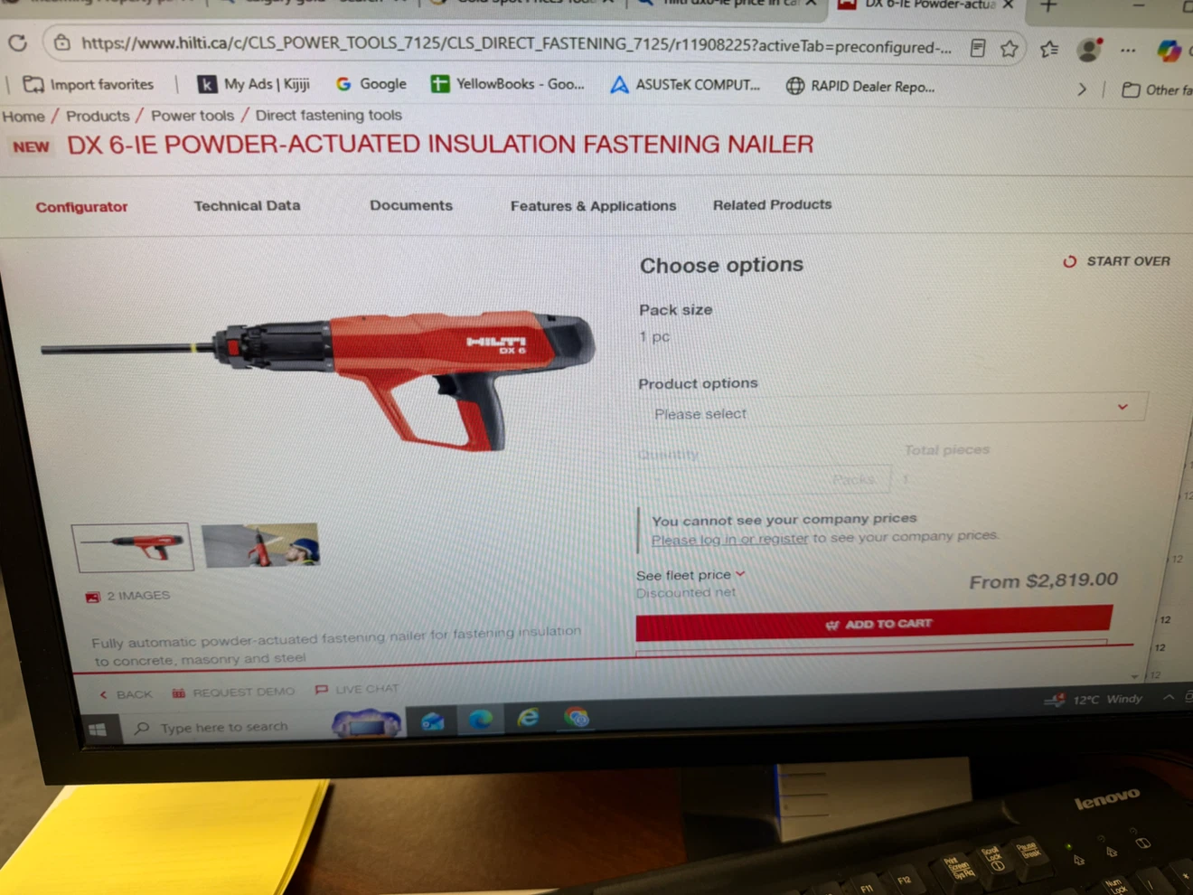 Hilti DX 6 Powder-Actuated Nailer
