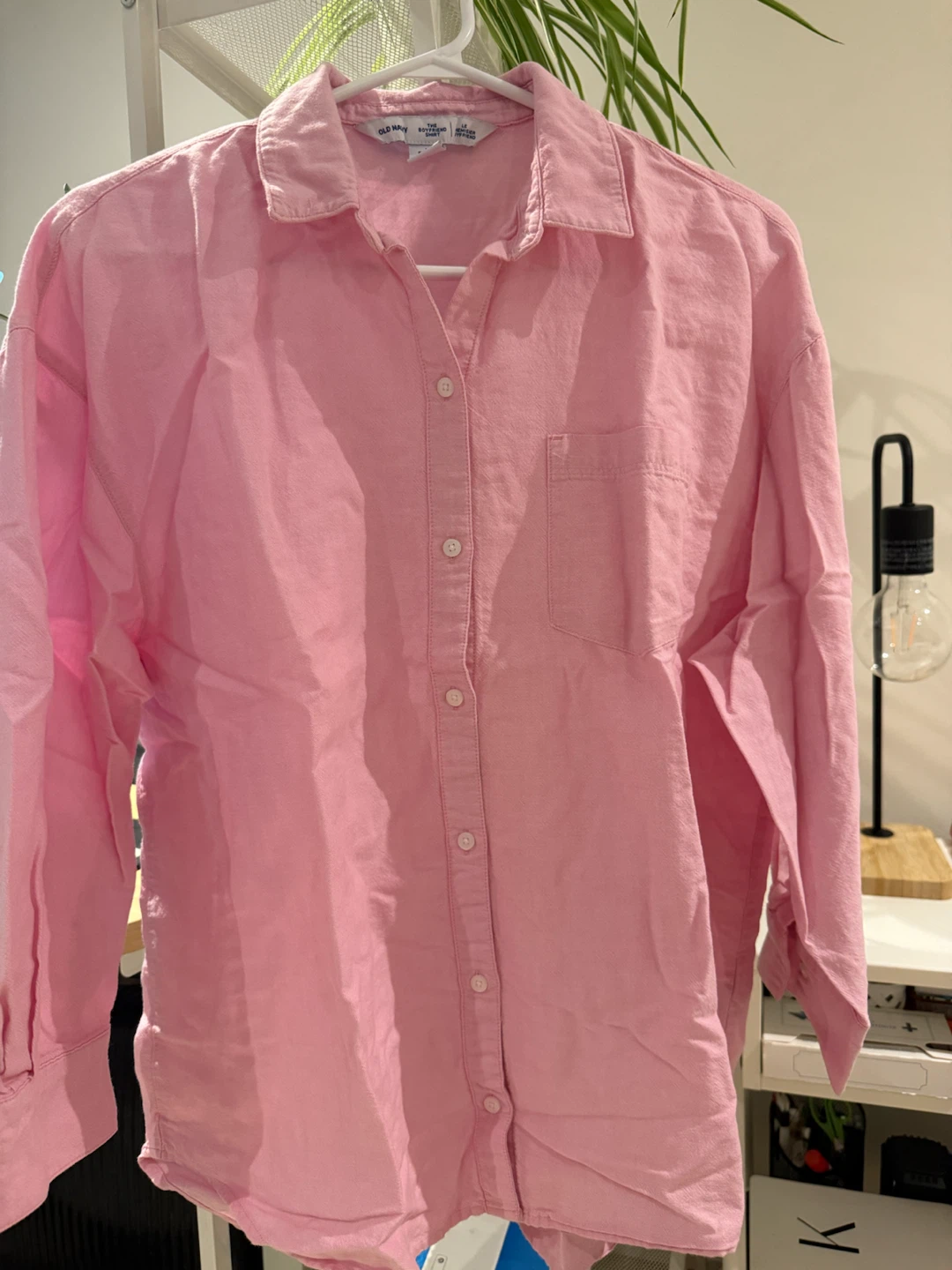Old Navy The Boyfriend Shirt Pink