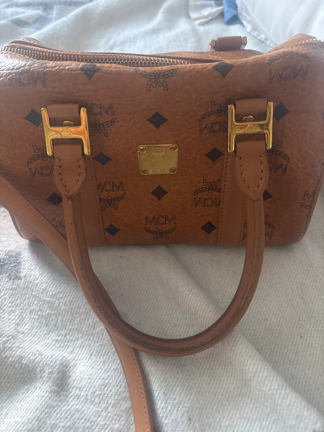 MCM Visetos Boston Bag