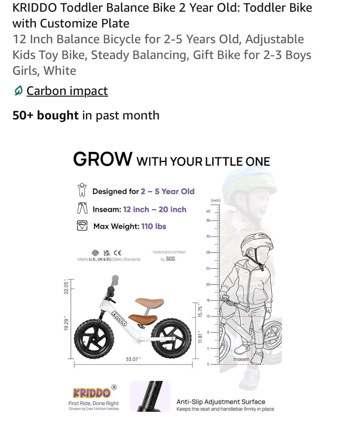 Kriddo 12 Inch Toddler Balance Bike - photo 2
