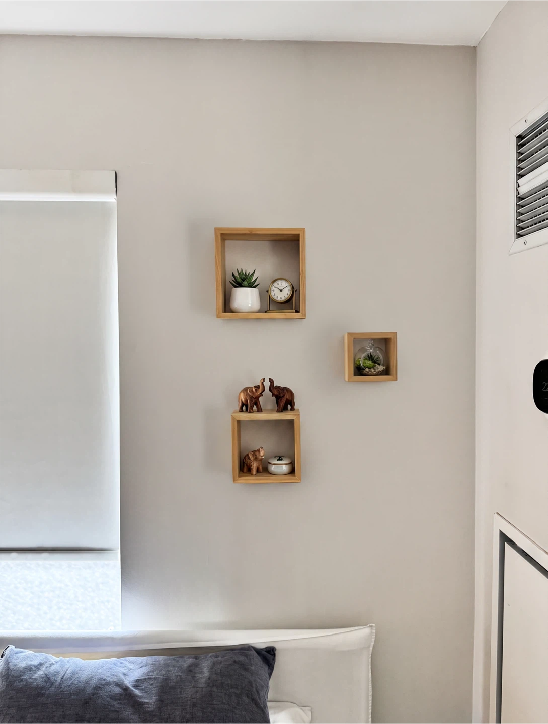Set of 3 Wooden Square Floating Shelves