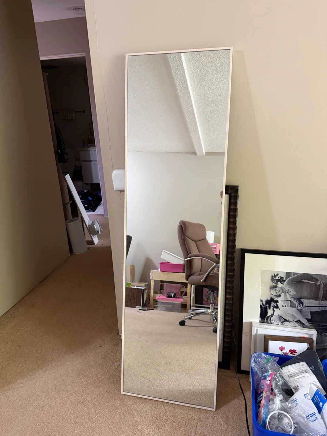 Full Length Mirror with stand 65 height by 28.