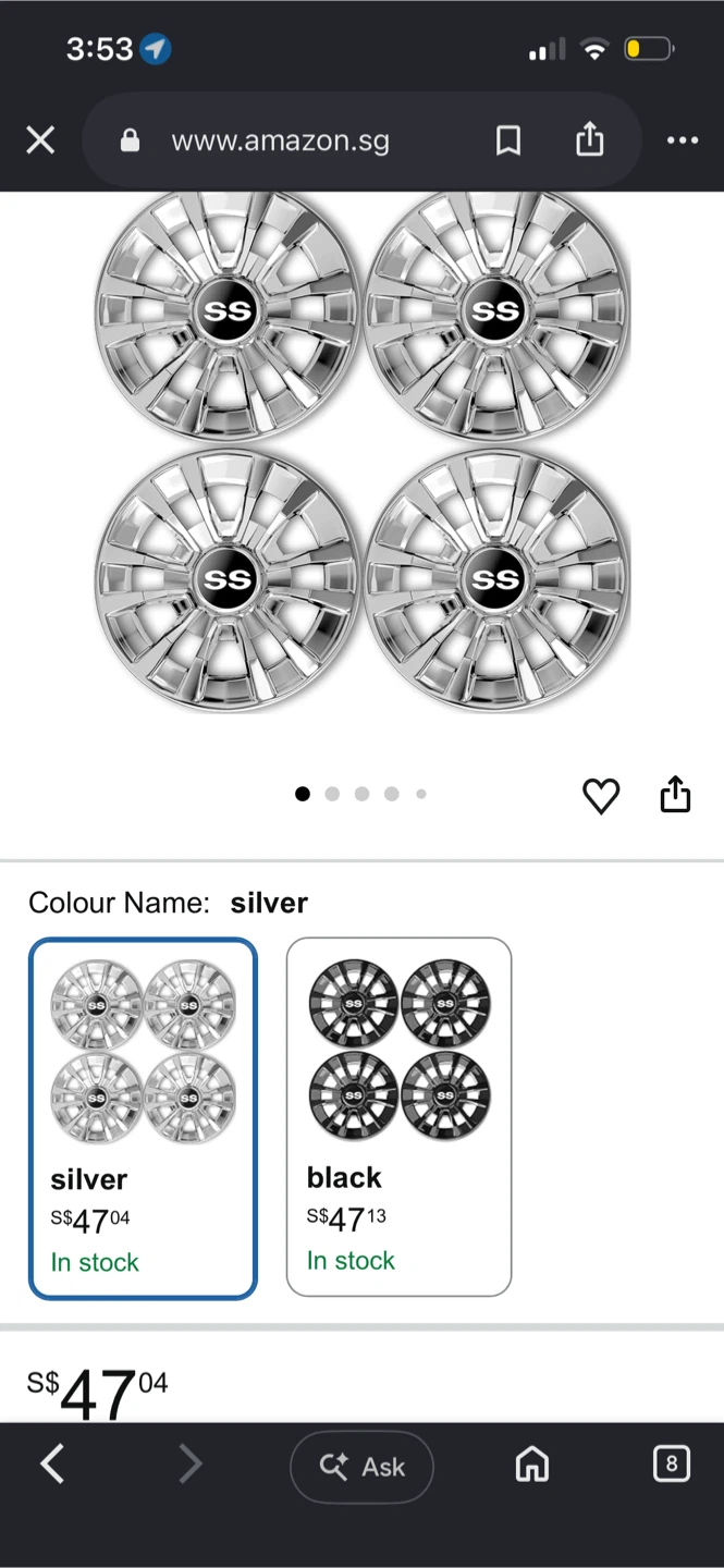 Enekerp Golf Cart SS Wheel Covers, Silver, 8 Inch - photo 2