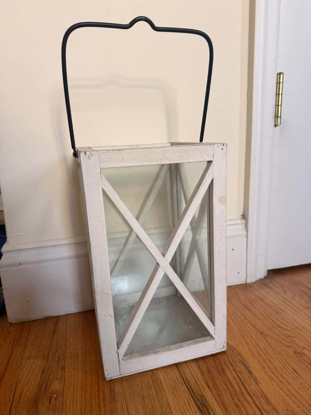 White Wooden Decorative Lantern - photo 2
