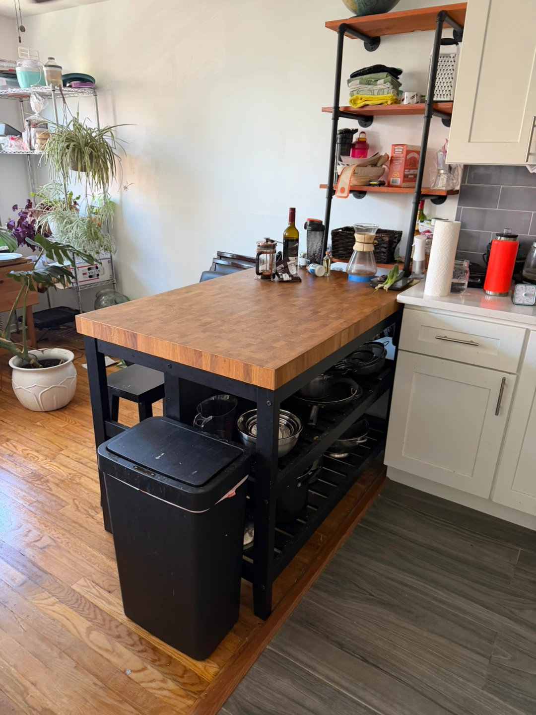 Kitchen Island with Butcher Block Top