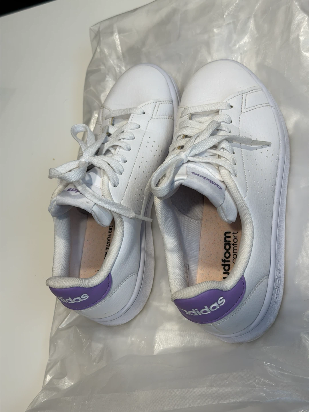 Adidas White Sneakers with Purple Detail - photo 3