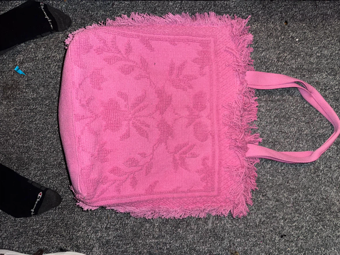 Shraleah Pink Fringed Tote Bag