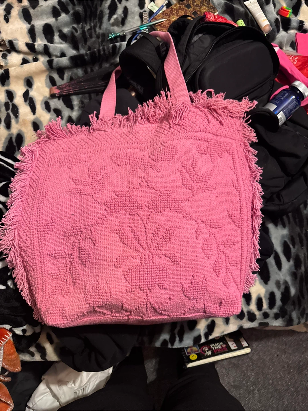 Shraleah Pink Fringed Tote Bag - photo 3