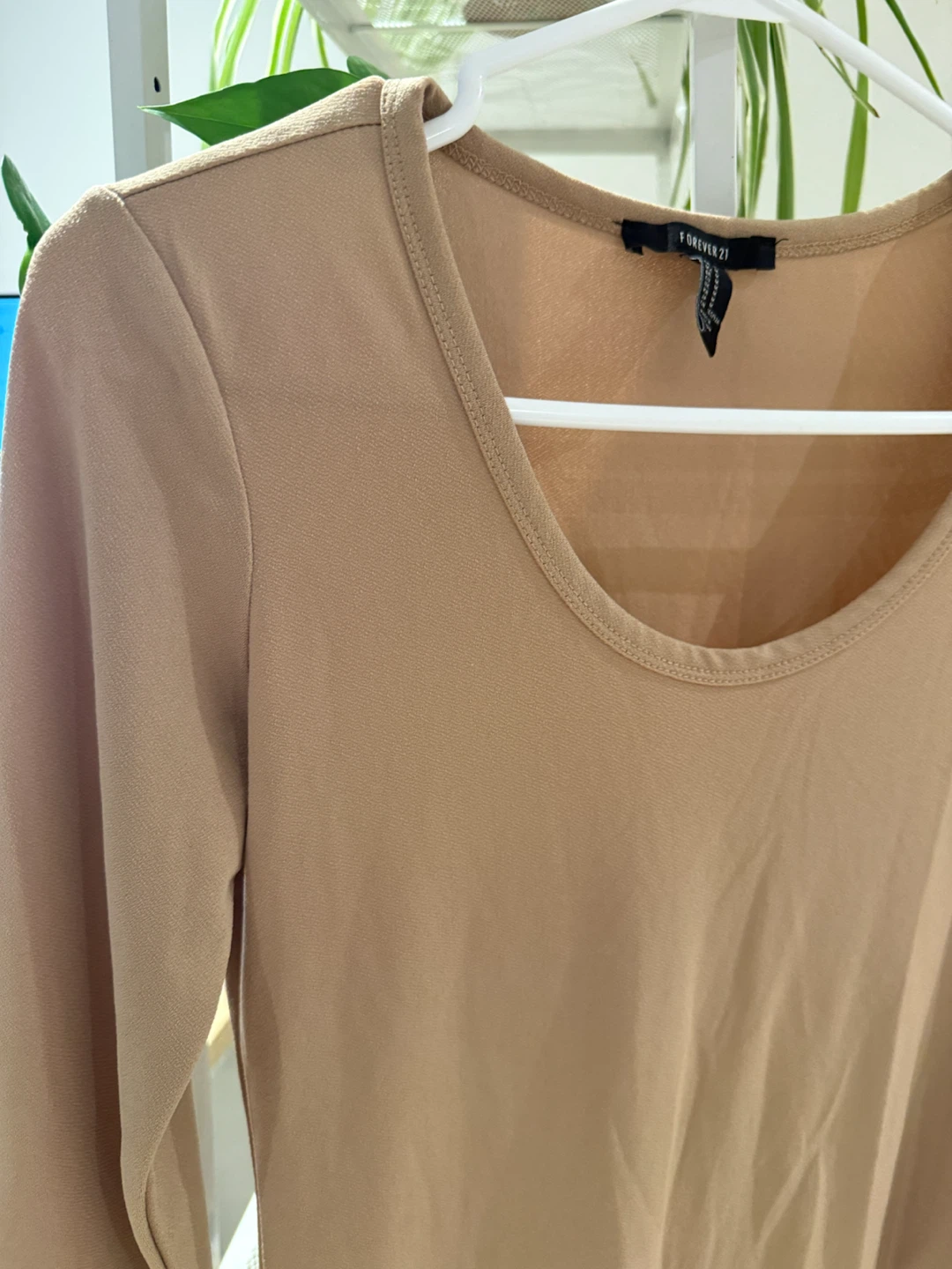 Forever 21 Beige Long Sleeve Bodysuit - photo 3