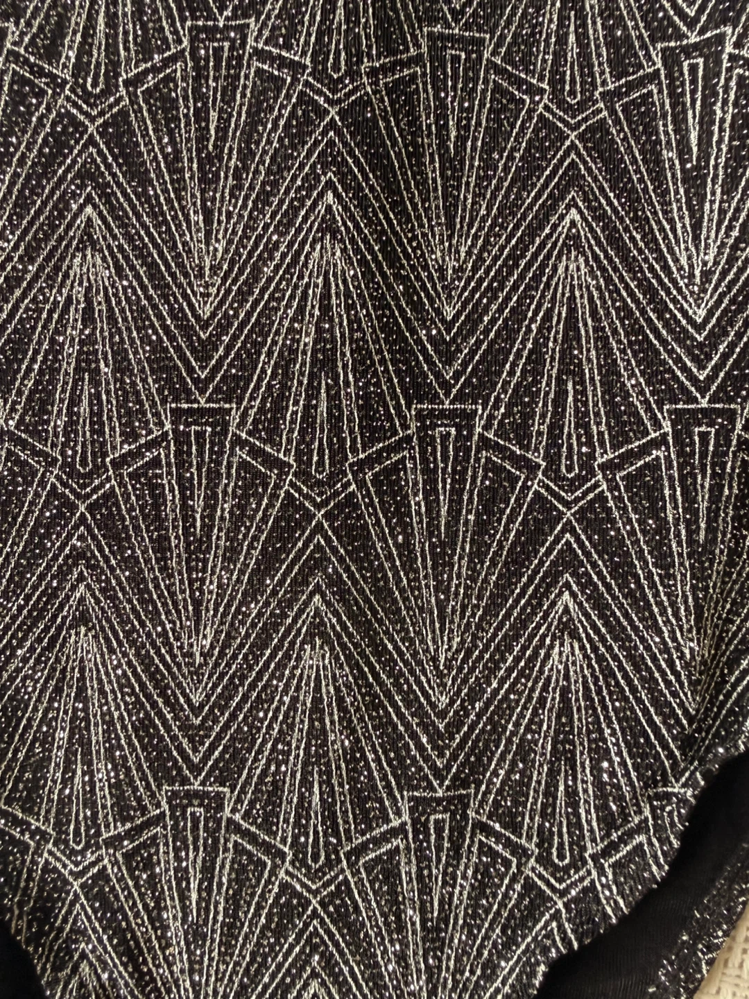 Black and Silver/Glitter Geometric Bodysuit Size:XS - photo 2