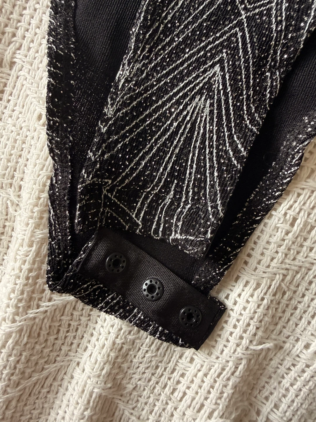 Black and Silver/Glitter Geometric Bodysuit Size:XS - photo 3